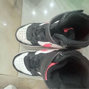 Kids Black and White High-Top Sneakers